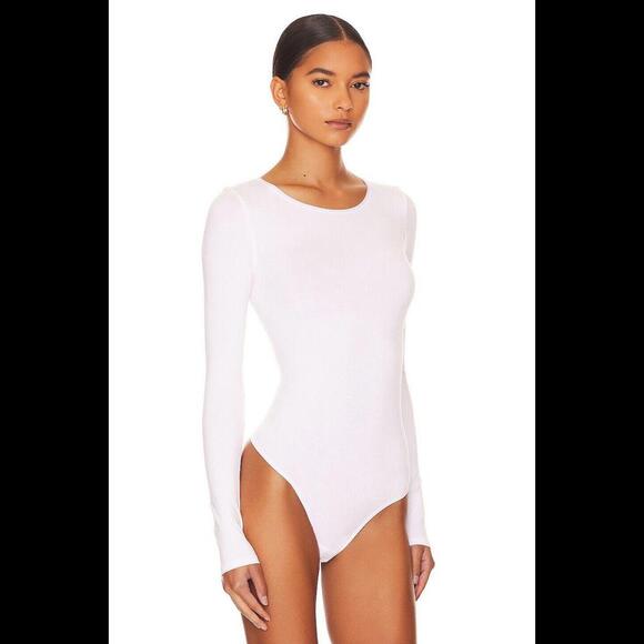 Yummie Longsleeve Thong Bodysuit in White Size Medium/ Large NWT - Picture 3 of 6